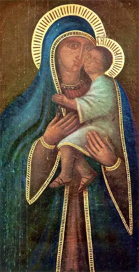 Immagine della Madonna della Vena nel Santuario di Piedimonte Etneo